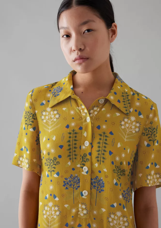Abito Camicia Donna con Stampa Fluida - Collezione Store | Confezione Elegante e Taglio Comodo, Ideale per Stagioni Primaverili ed Estive