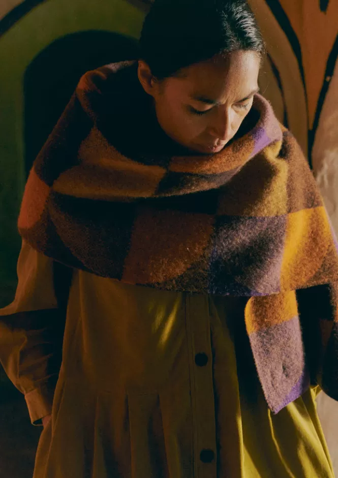 Sciarpa in Lana con Stampa Geometrica - Accessori Invernali Donna in Promozione