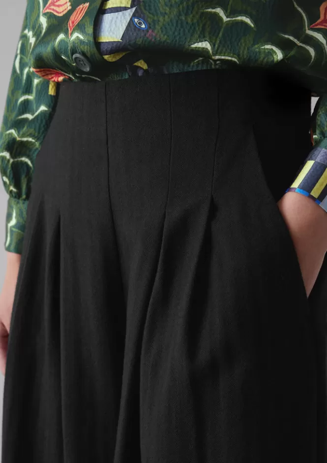 Pantaloni Donna Corinne in Misto Lana e Cotone - Modello Spina di Pesce con Taglio A Campana, Comodi ed Eleganti per Tutto il Giorno