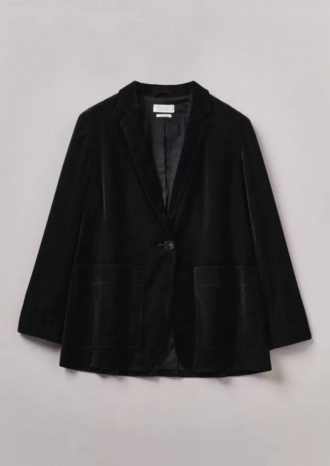 Giacca Donna in Velluto di Cotone - Cappotto Elegante con Rifiniture Lussuose