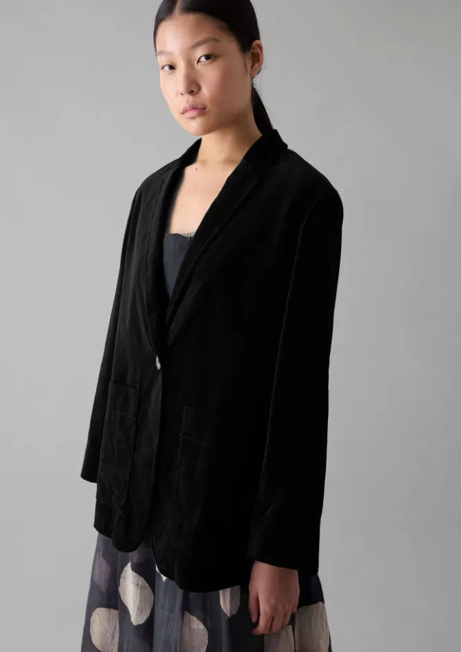 Giacca Donna in Velluto di Cotone - Cappotto Elegante con Rifiniture Lussuose