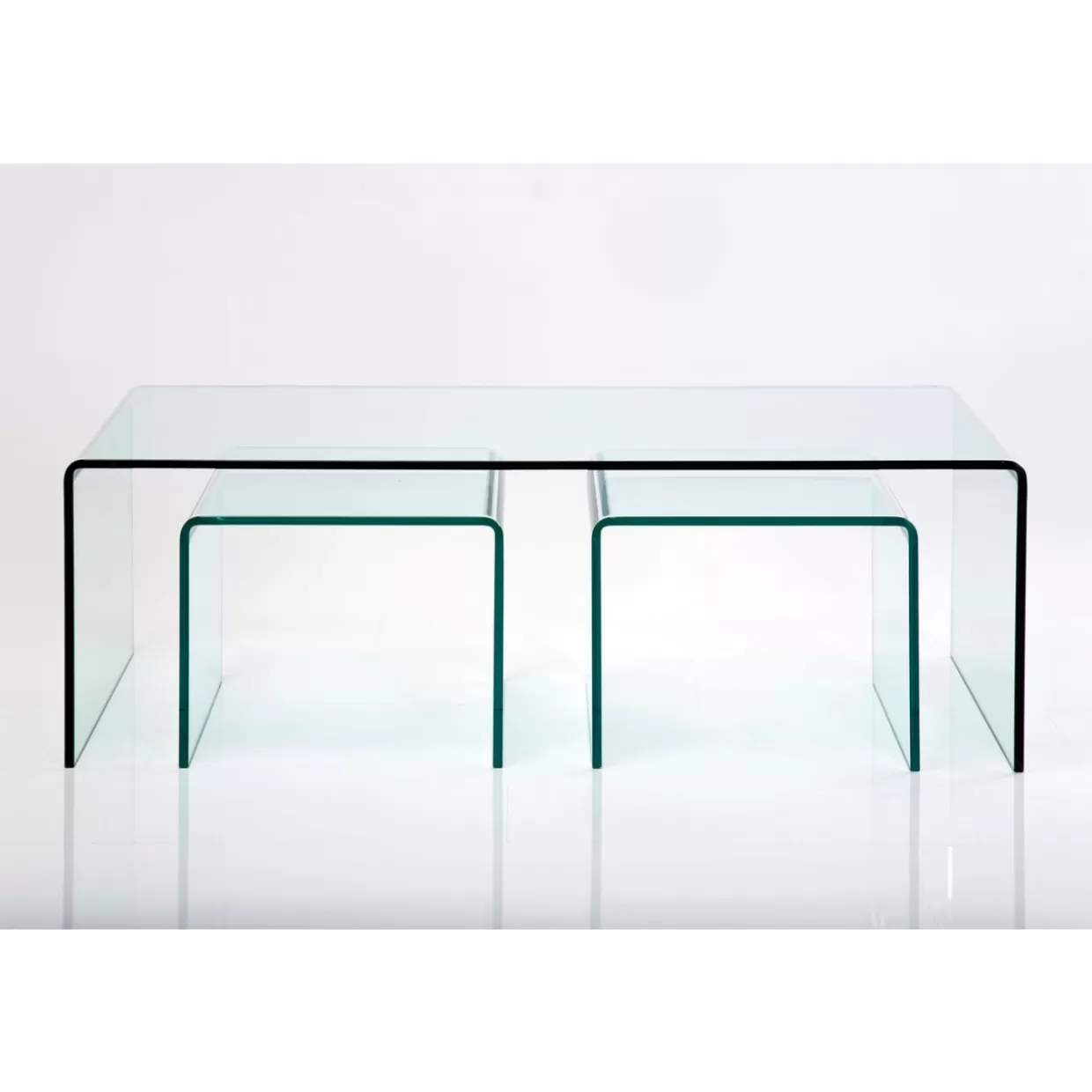 KARE Design: Set Elegante di 3 Tavolini Trasparenti Club Clear per Soggiorno