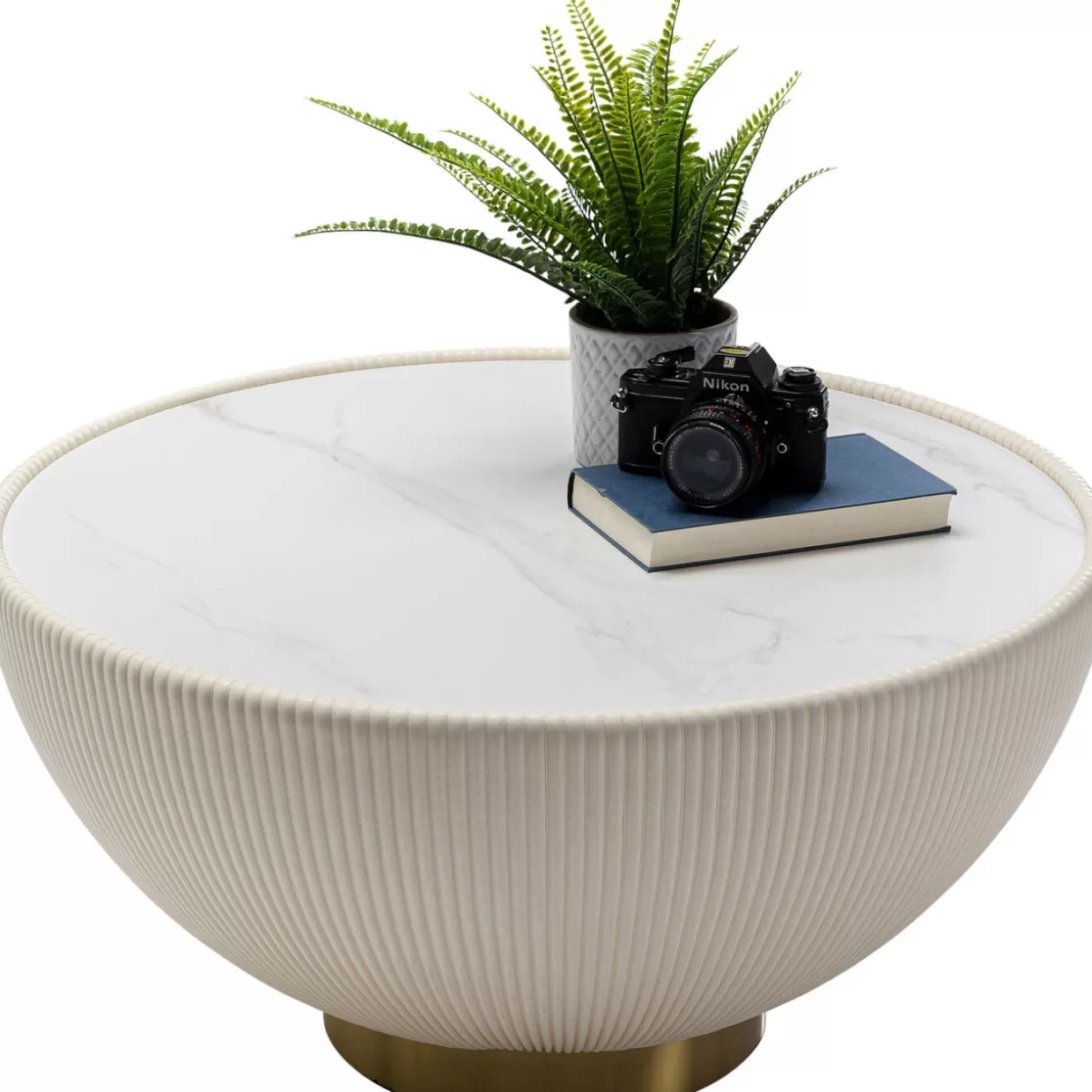 KARE Design - Tavolino Moderno Endless Vegas in Bianco, Altezza 71 cm per Soggiorno Contemporaneo