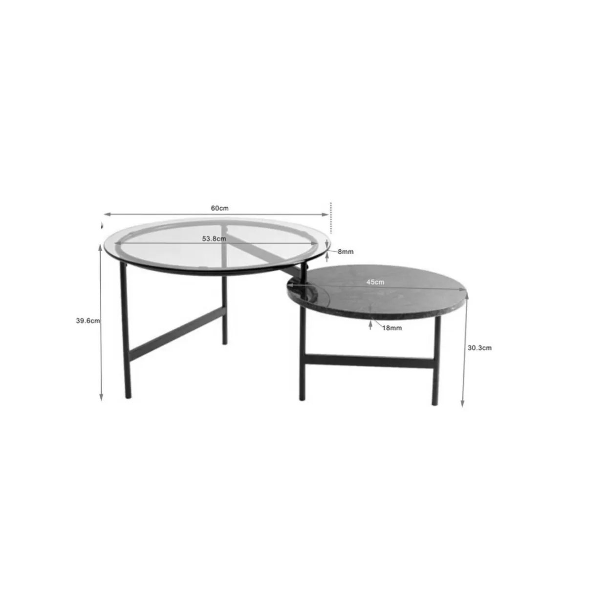 KARE® Design - Tavolini Eleganti per Soggiorno, Stile Mezzanotte - Collezione Esclusiva