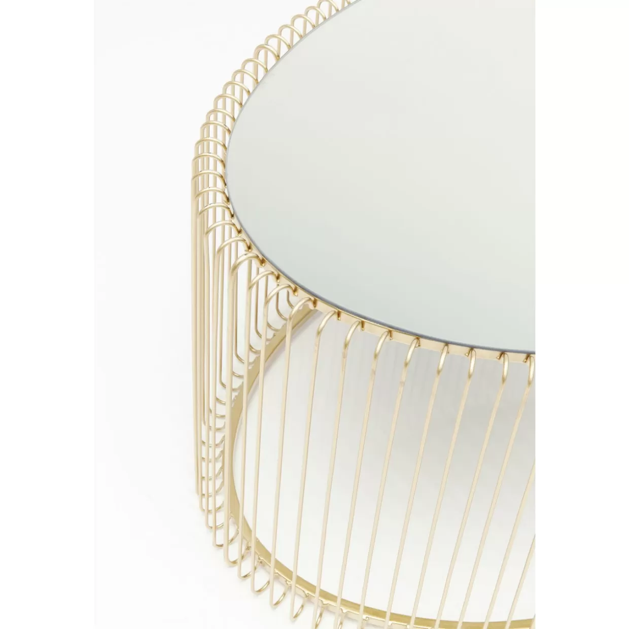 Tavolino da salotto KARE Design in ottone stile industriale - Modello Wire Uno 60x90 cm con dettagli artigianali