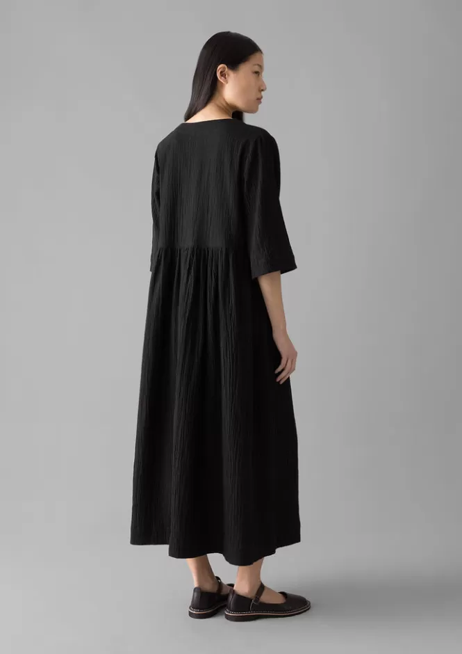 Vestito Casual Donna in Cotone Rugoso con Scollatura a V - Abbigliamento Loungewear Comodo e Conveniente