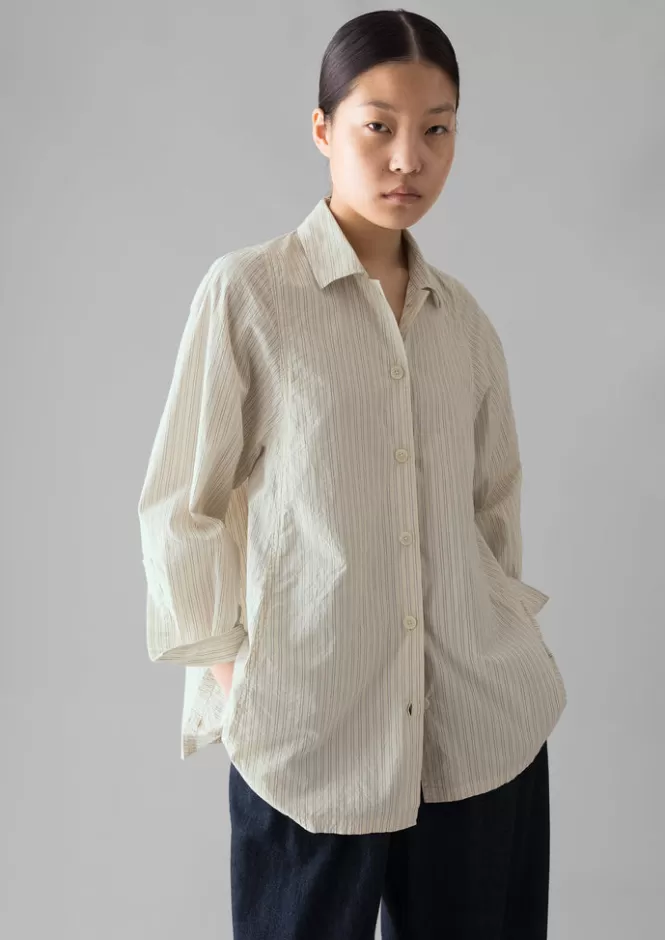 Camicia Donna in Cotone con Righe Tratteggiate - Maglie e T-shirt Confortevoli a Prezzo Accessibile