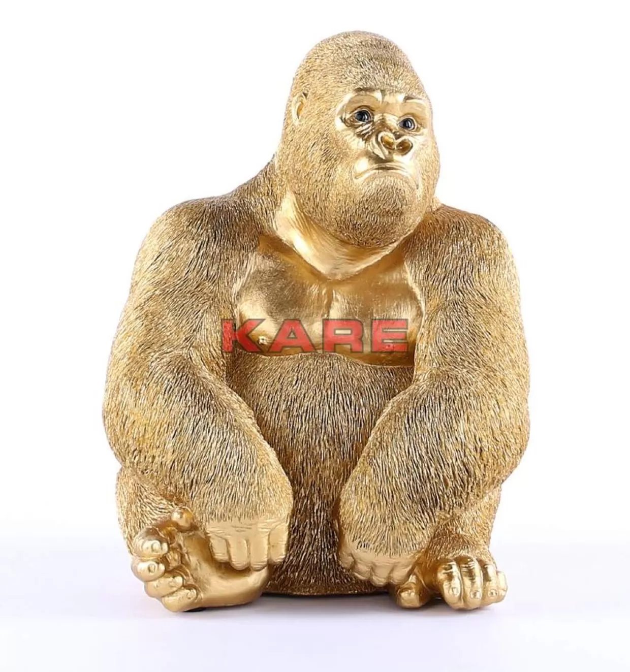 Scultura Moderna Gorilla in Profilo - Decorazione da Collezione in Oro Lucido, Dimensioni Medie by KARE Design Arredamento e Oggettistica