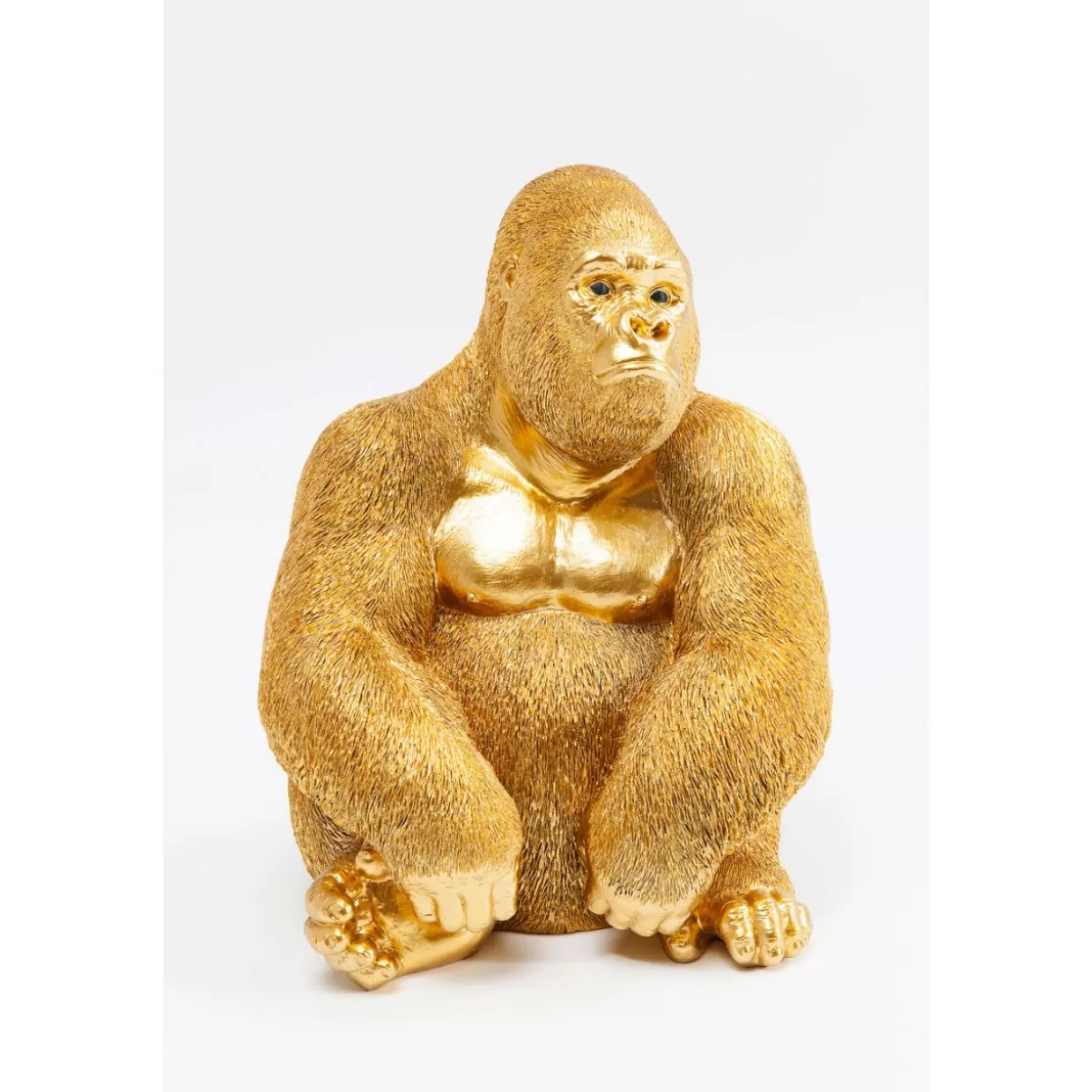Scultura Moderna Gorilla in Profilo - Decorazione da Collezione in Oro Lucido, Dimensioni Medie by KARE Design Arredamento e Oggettistica
