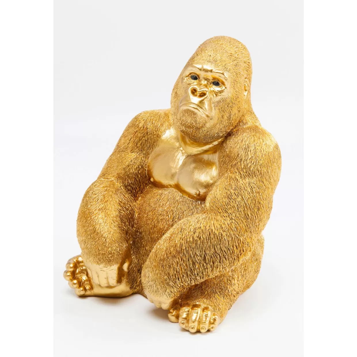 Scultura Moderna Gorilla in Profilo - Decorazione da Collezione in Oro Lucido, Dimensioni Medie by KARE Design Arredamento e Oggettistica