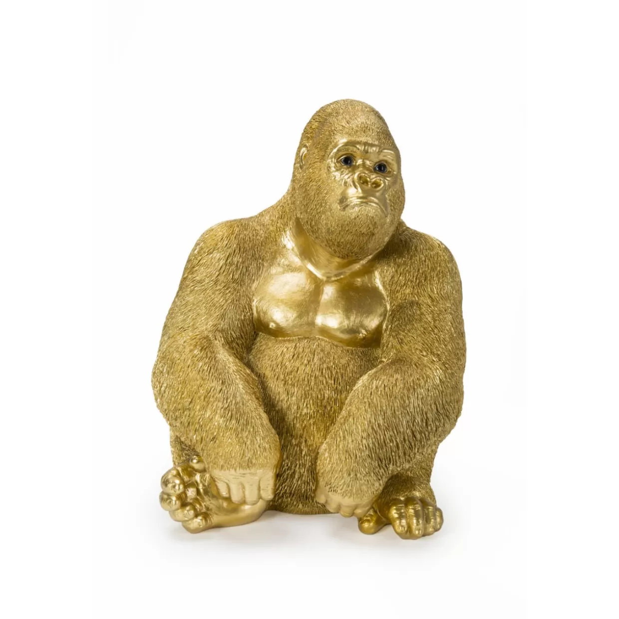 Scultura Moderna Gorilla in Profilo - Decorazione da Collezione in Oro Lucido, Dimensioni Medie by KARE Design Arredamento e Oggettistica