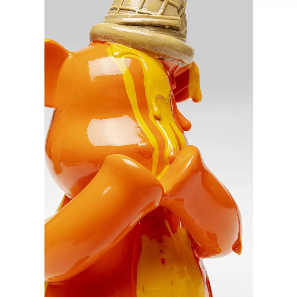 Orso Gelato Seduto Arancione - Statua Decorativa per Casa, Regalo Originale KARE Design, Altezza 37 cm