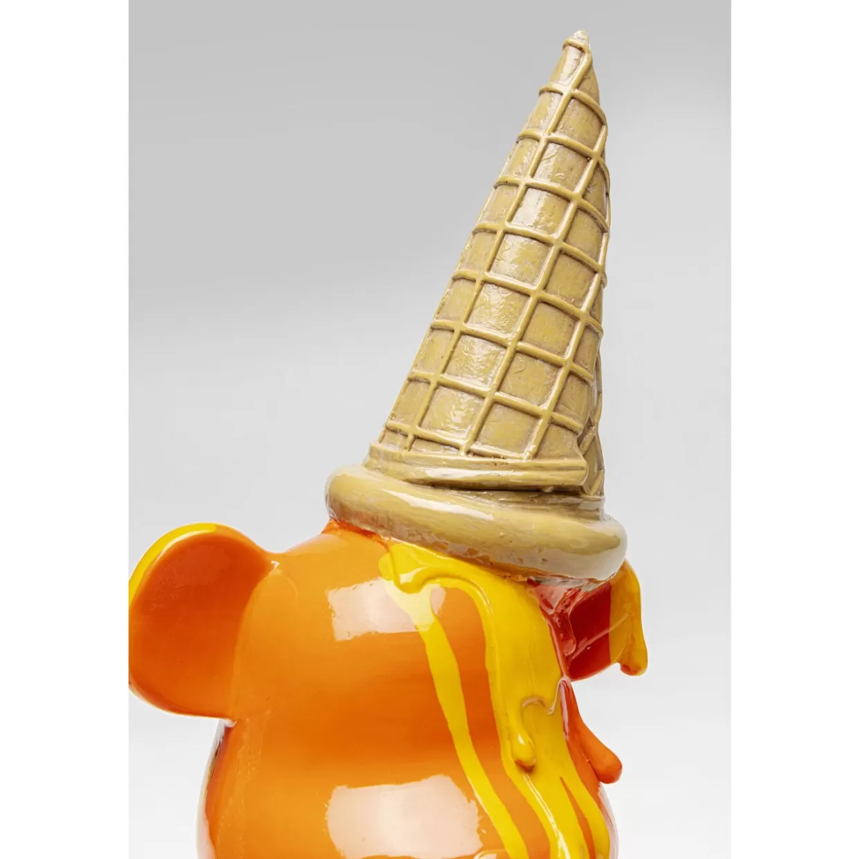 Orso Gelato Seduto Arancione - Statua Decorativa per Casa, Regalo Originale KARE Design, Altezza 37 cm