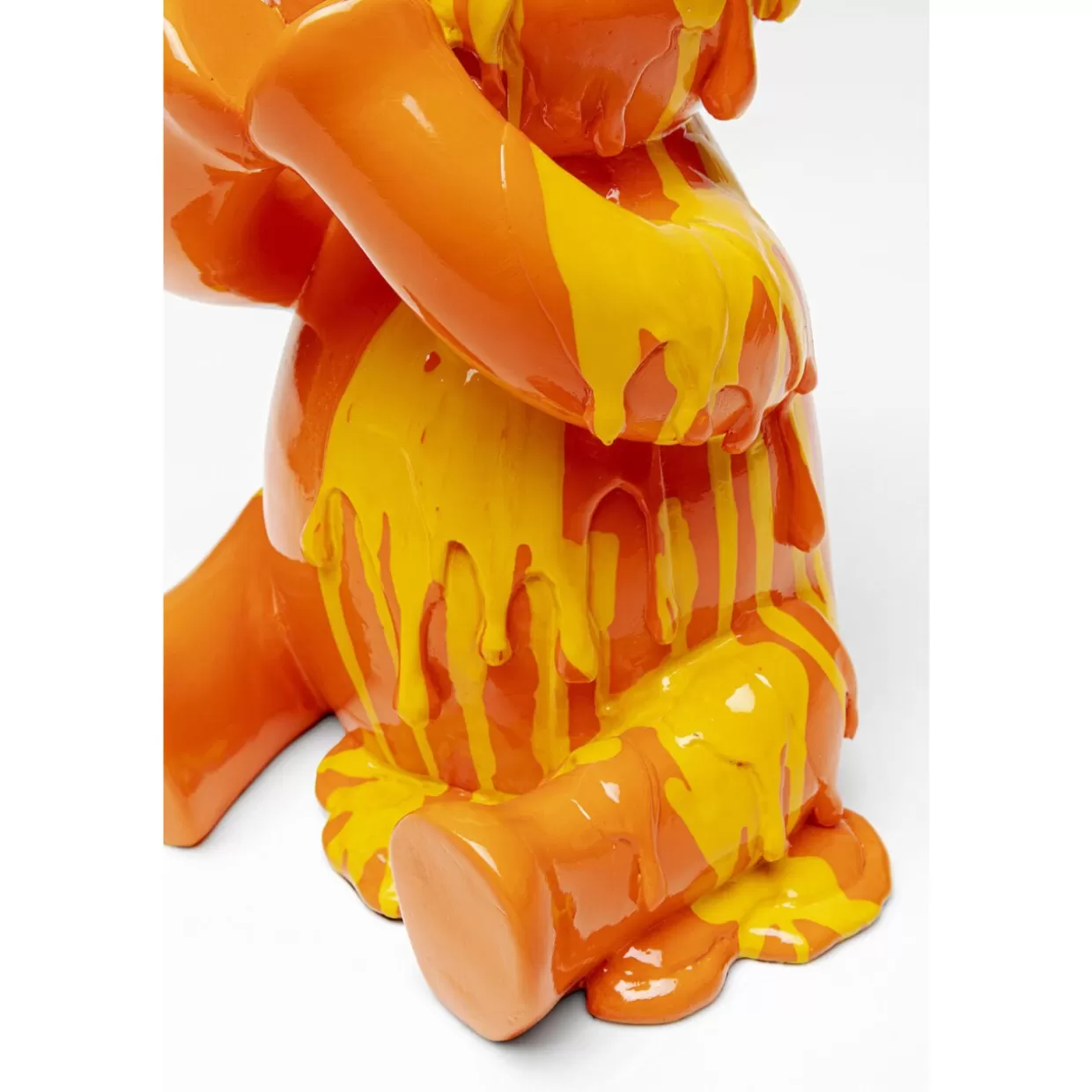 Orso Gelato Seduto Arancione - Statua Decorativa per Casa, Regalo Originale KARE Design, Altezza 37 cm