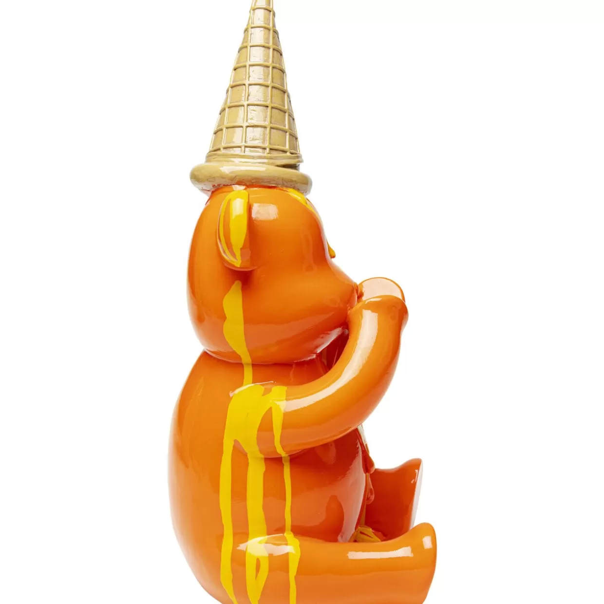 Orso Gelato Seduto Arancione - Statua Decorativa per Casa, Regalo Originale KARE Design, Altezza 37 cm