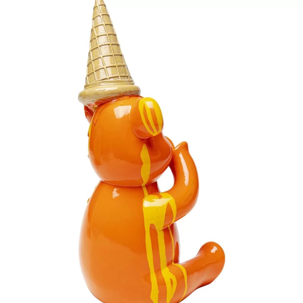 Orso Gelato Seduto Arancione - Statua Decorativa per Casa, Regalo Originale KARE Design, Altezza 37 cm