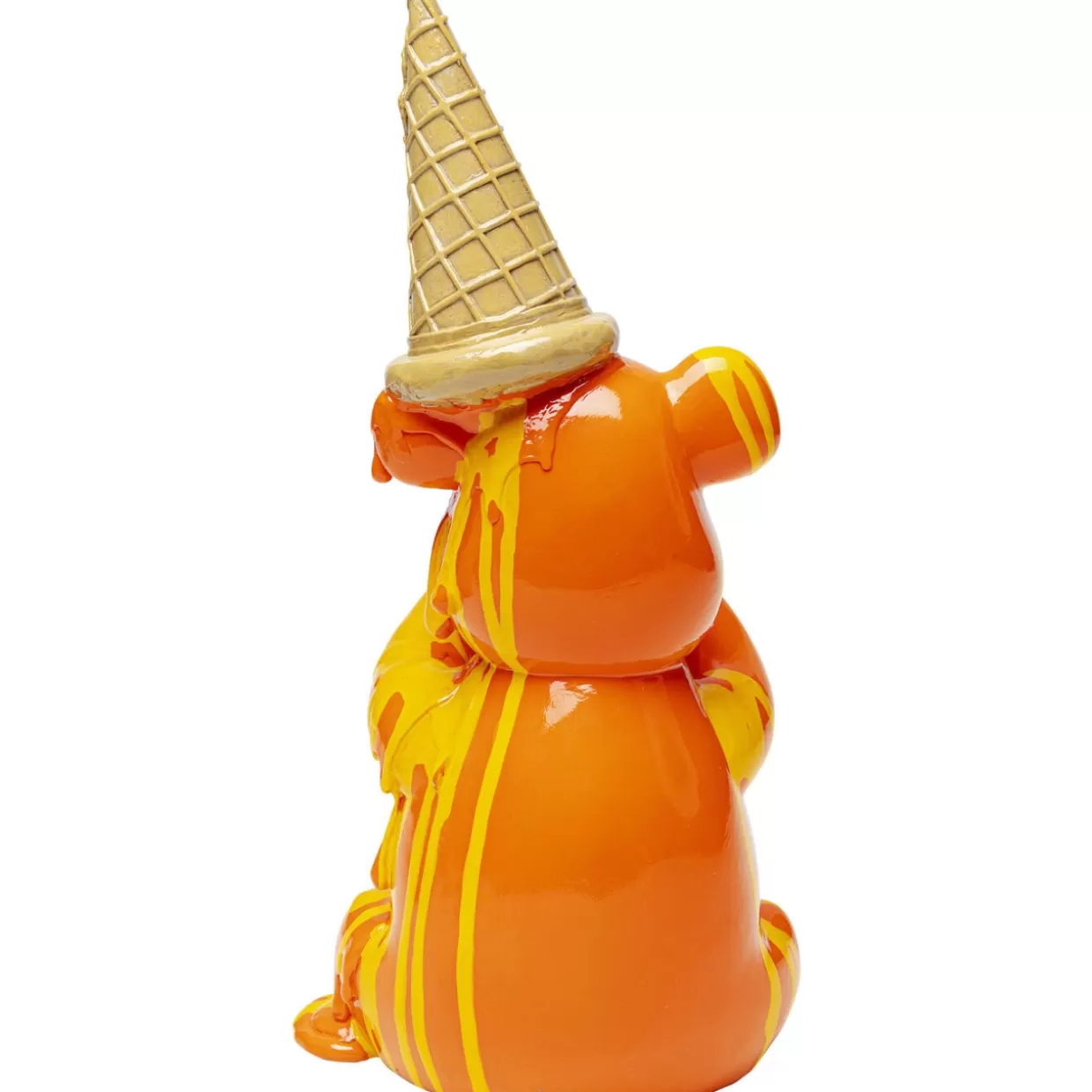 Orso Gelato Seduto Arancione - Statua Decorativa per Casa, Regalo Originale KARE Design, Altezza 37 cm