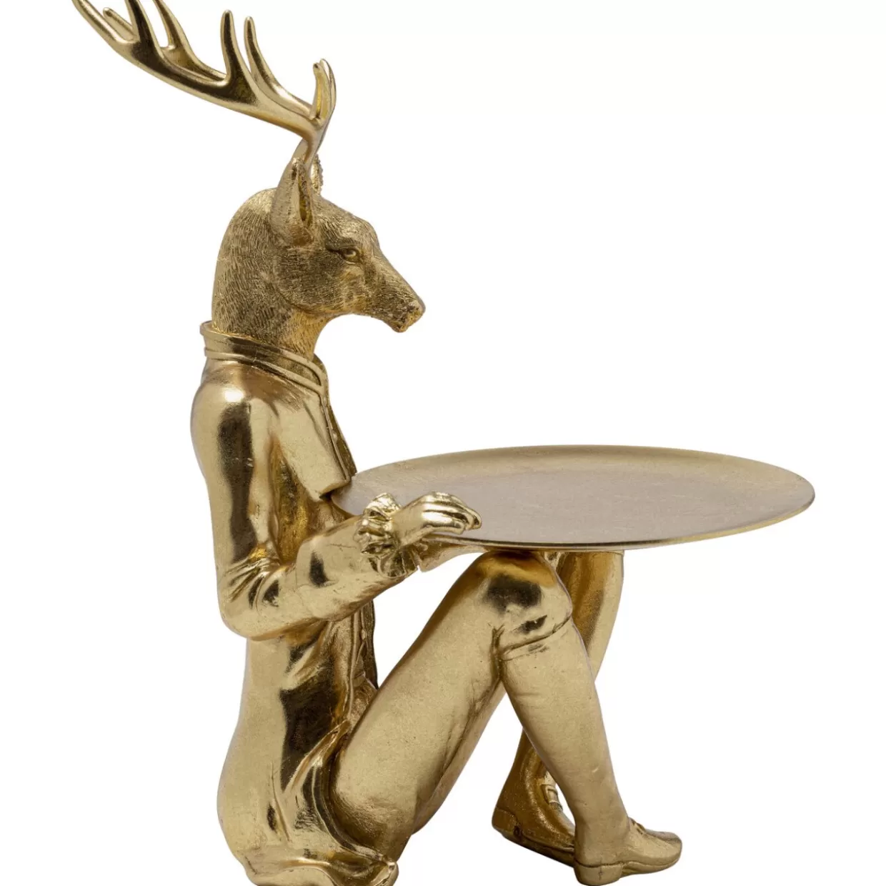 KARE Design - Statua Decorativa per Regali: Cervo Cameriere in Stile Vintage, 33 cm