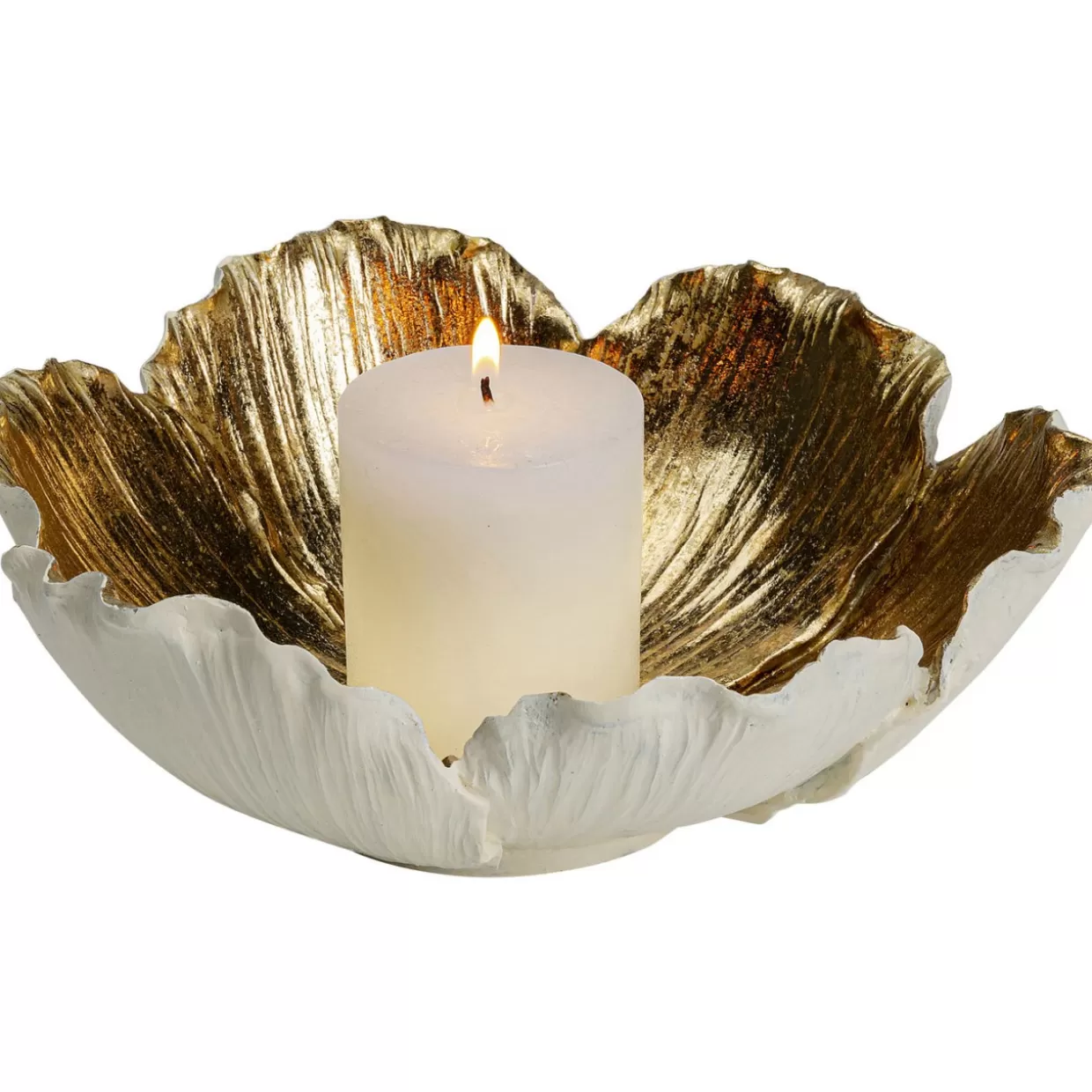 KARE Design Deko & Geschenkartikel | Deko Schale Flower Bloom Creme Gold O25Cm