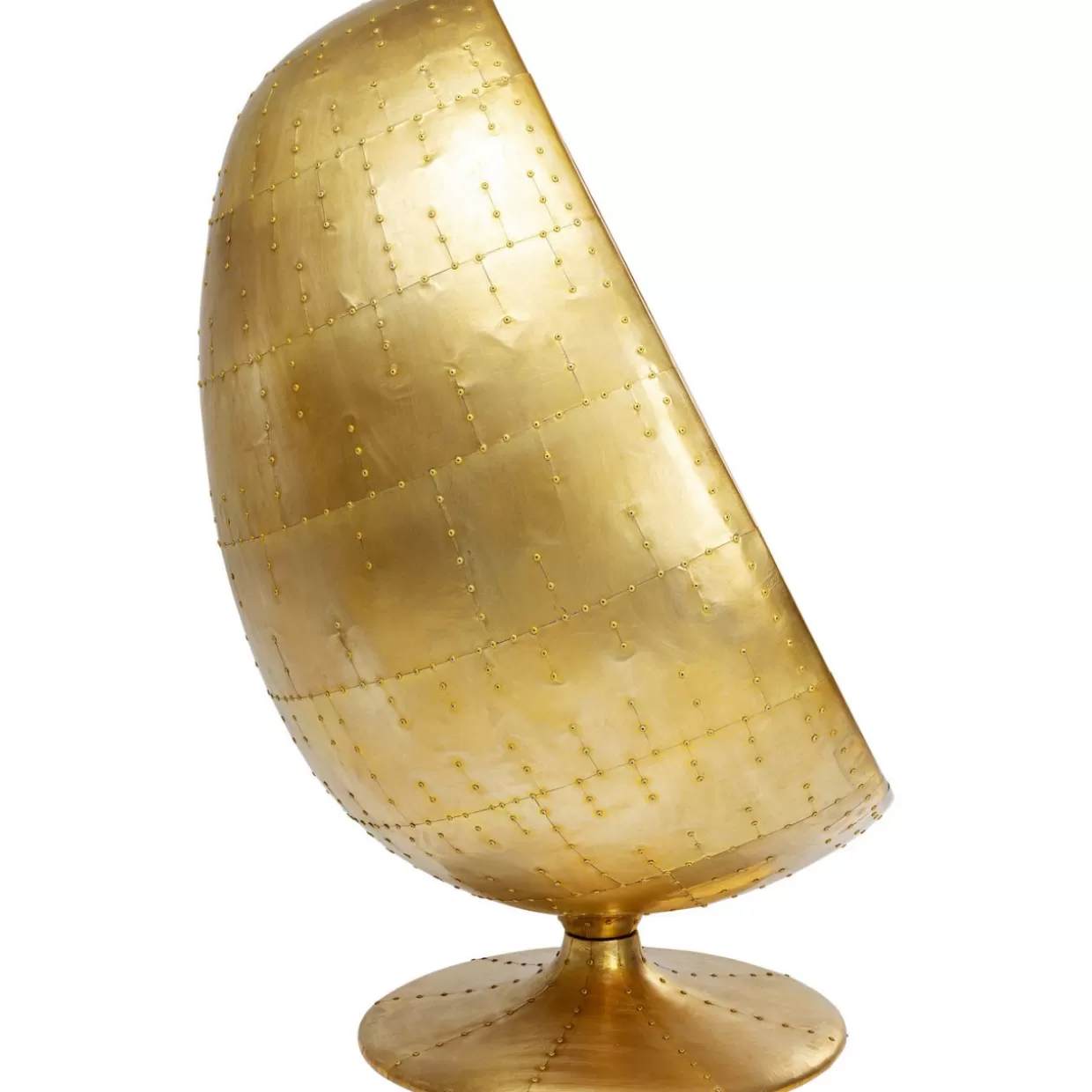Poltrona Girevole 'Occhio Globale' in Ottone Lucido - Design Esclusivo KARE