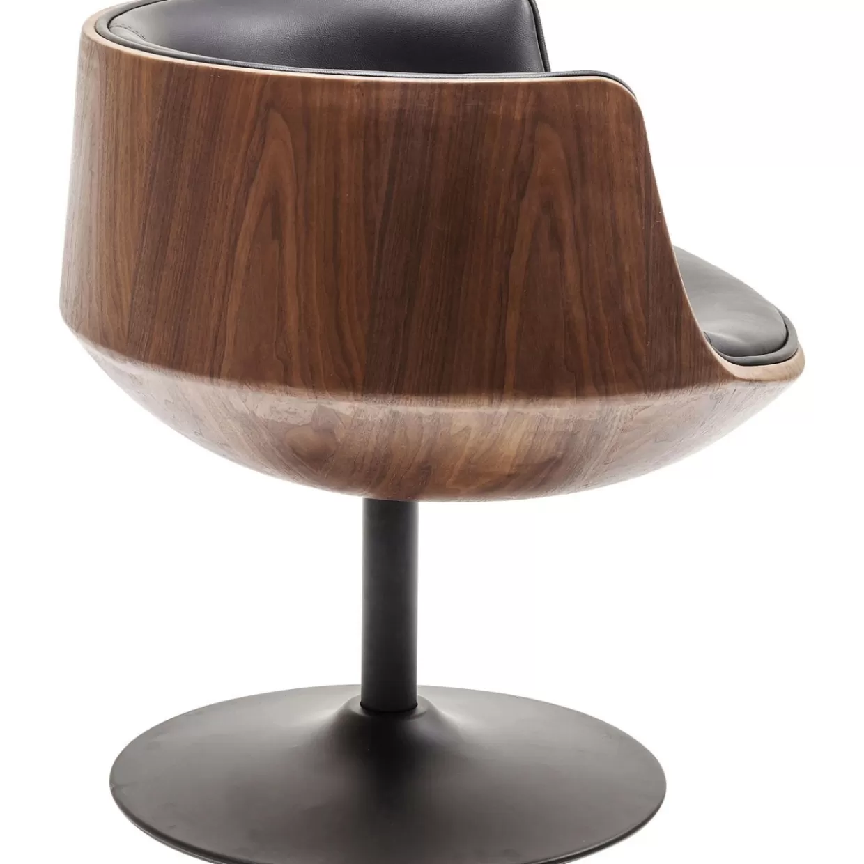 KARE Design – Poltrona Girevole Club in Legno di Noce, Elegante Design per Interni Moderni