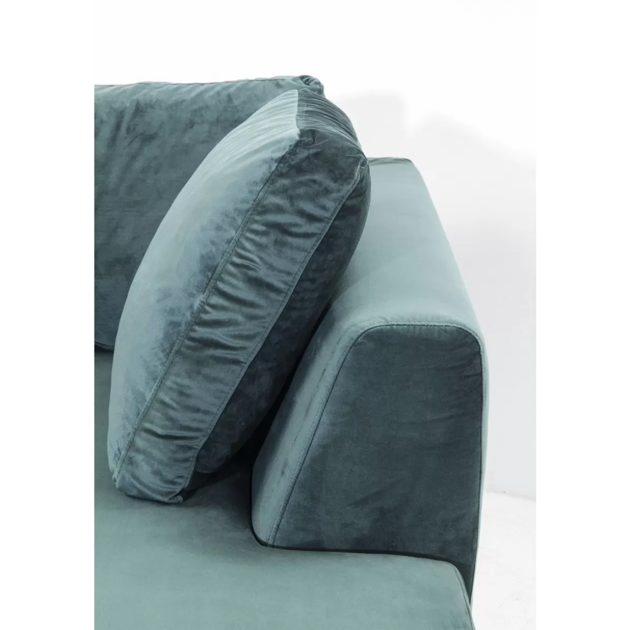 Divano Angolare Gianni in Velluto Verde Scuro con Detagli Nero - Design Moderno e Posizionabile a Destra | KARE Design