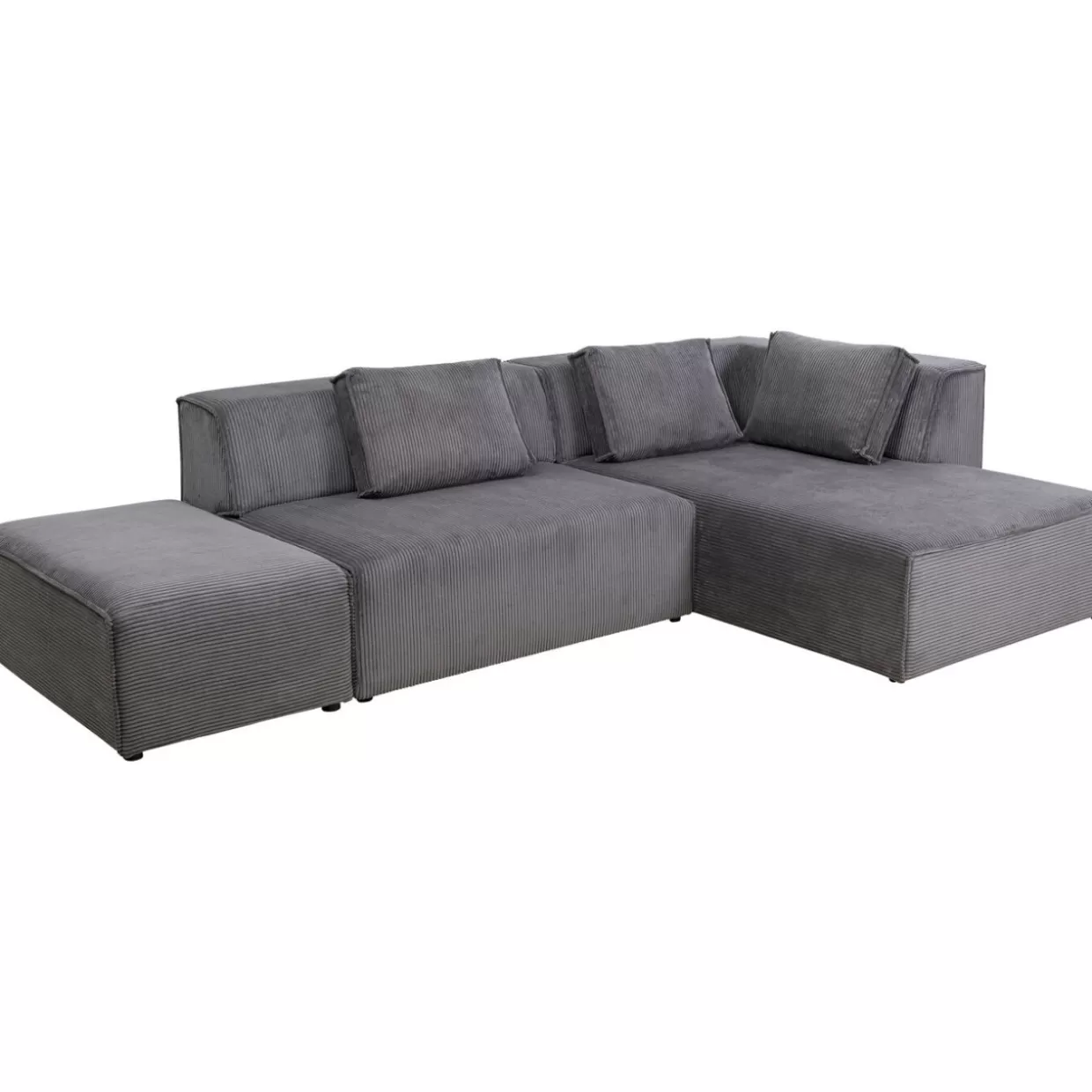 Divano Angolare Infinity con Poggiapiedi Incorporato - Grigio Corda, Versione Destra | Soluzione Modulare Elegante per Soggiorno by KARE Design