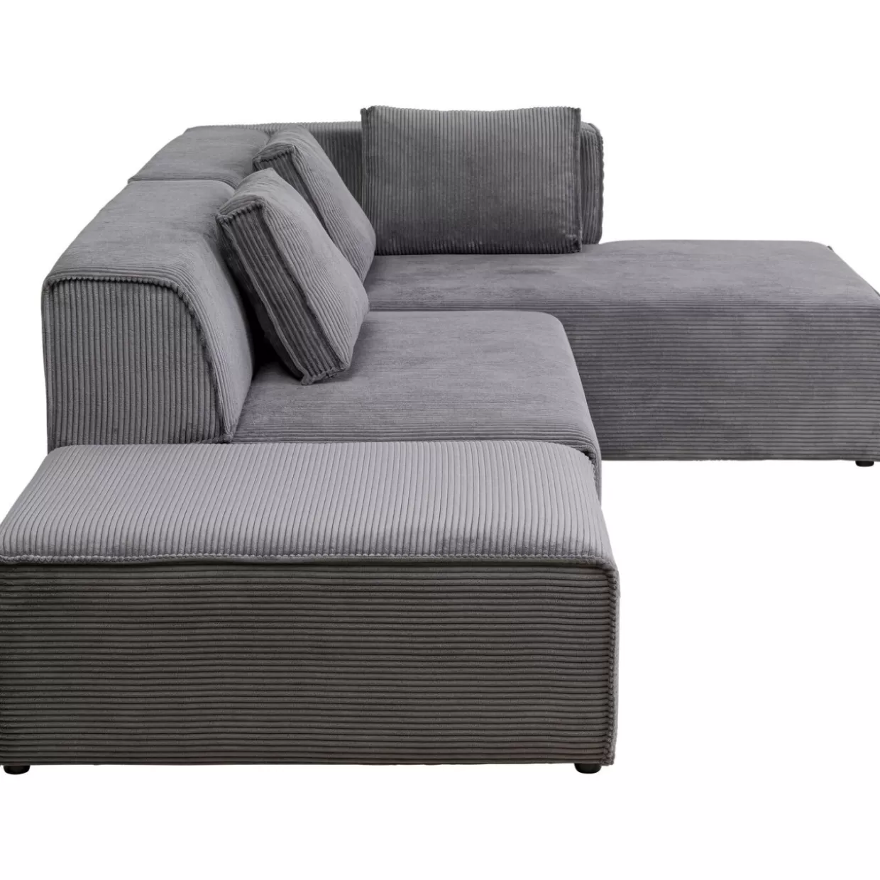 Divano Angolare Infinity con Poggiapiedi Incorporato - Grigio Corda, Versione Destra | Soluzione Modulare Elegante per Soggiorno by KARE Design