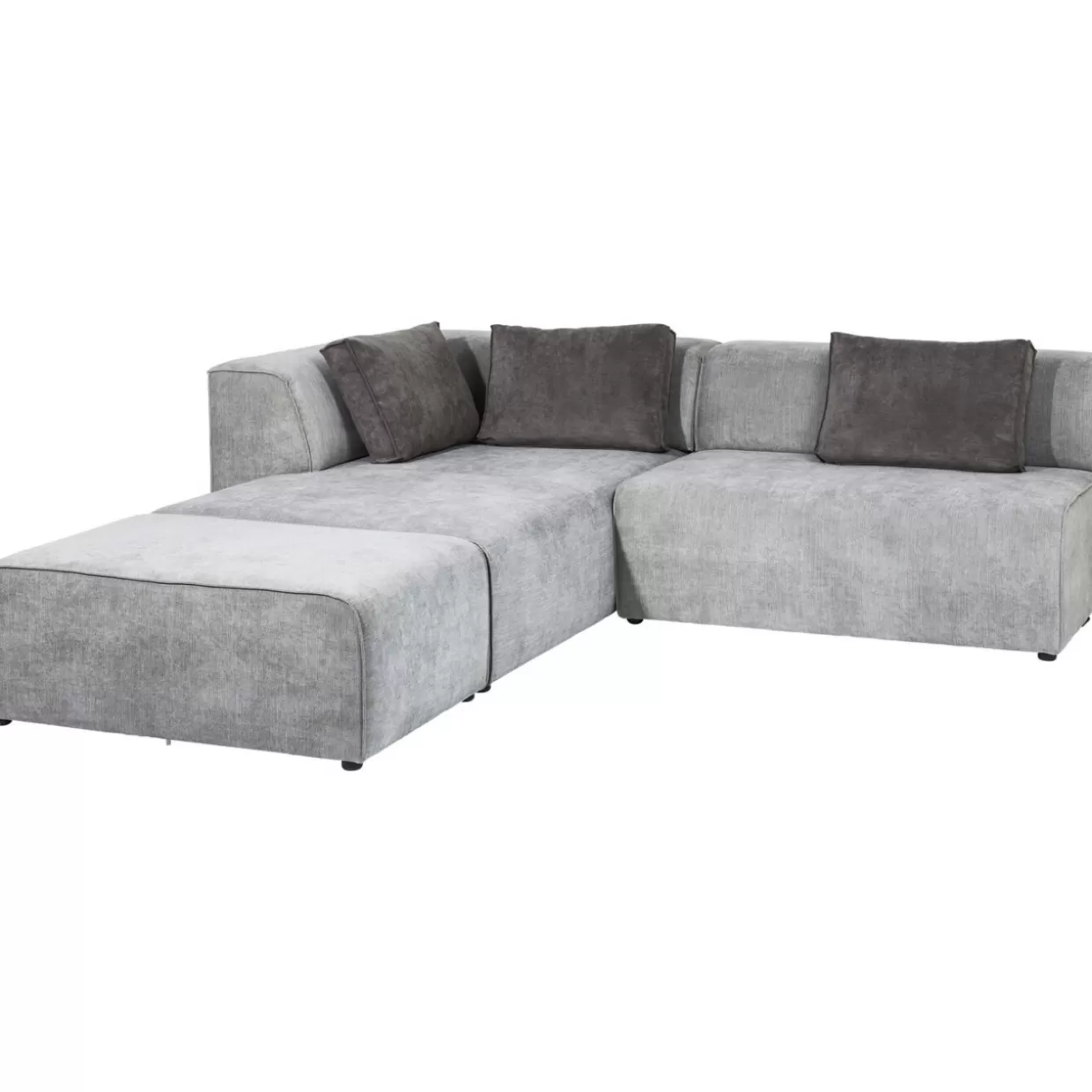 Divano Angolare Infinity con Ottomano Modulabile Grigio Antracite - Design Moderno da Sinistra by KARE