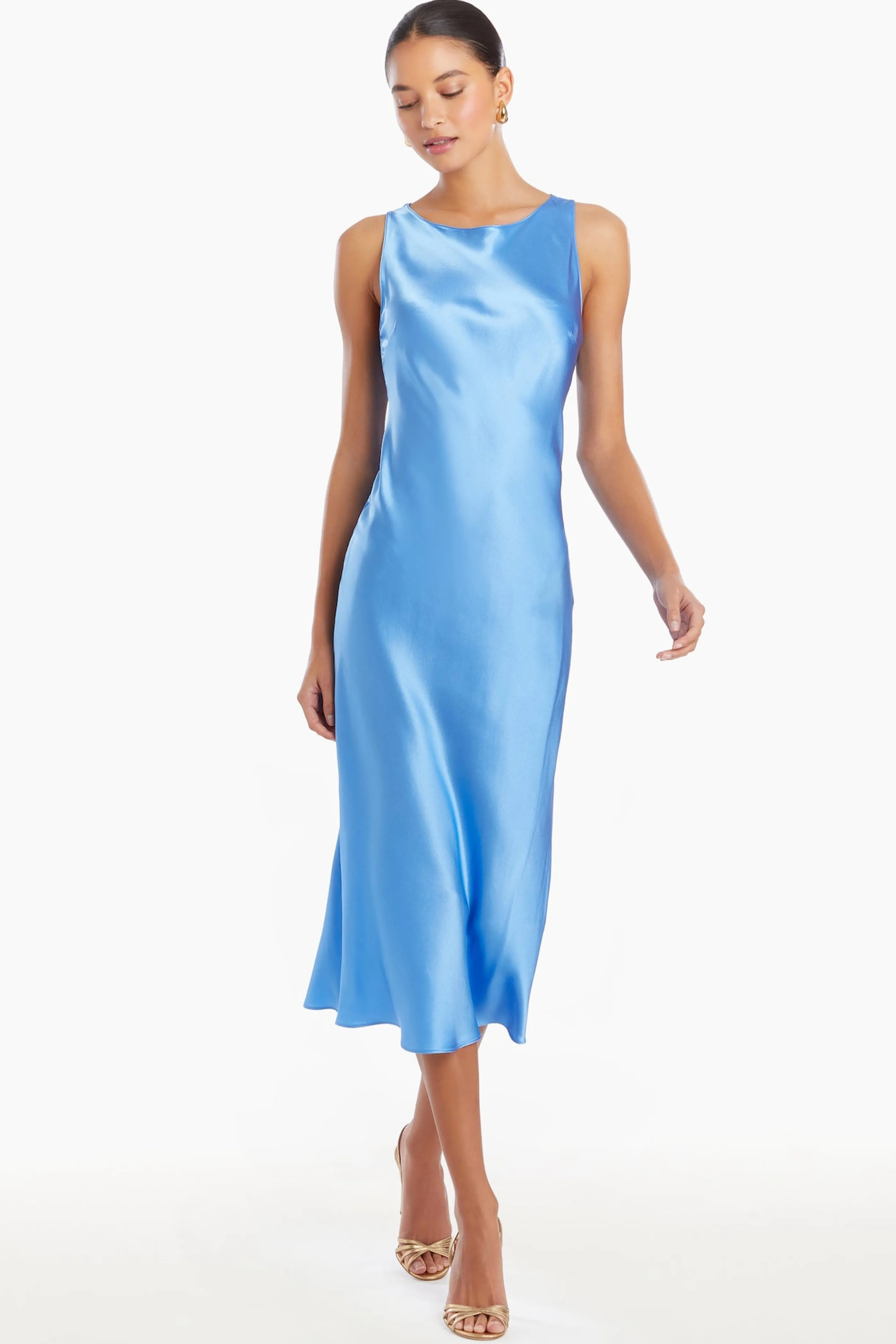 Elegante Abito da Sera in Seta Elaine di Amanda Uprichard - Vestito Première con Scollo a V e Linea A, Confezionato a Mano per Eventi Speciali Primavera/Estate 2024