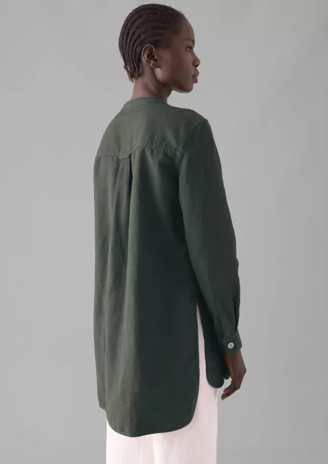 Elegante Tunica in Cotone e Lino per Donna – Camicia Lunga Confortevole Estate 2024 | Maglie Casual in Tessuto Naturale