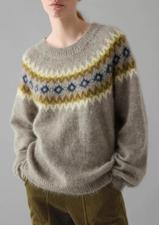 Maglia comoda con motivo Fair Isle e misto mohair - Prezzo speciale per donna