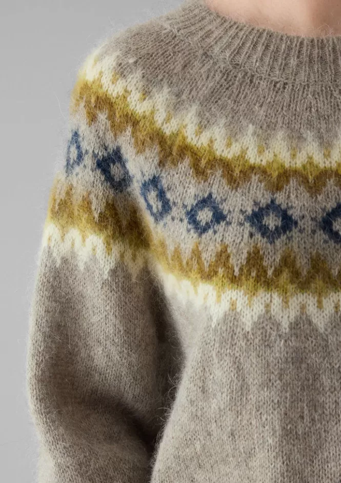 Maglia comoda con motivo Fair Isle e misto mohair - Prezzo speciale per donna
