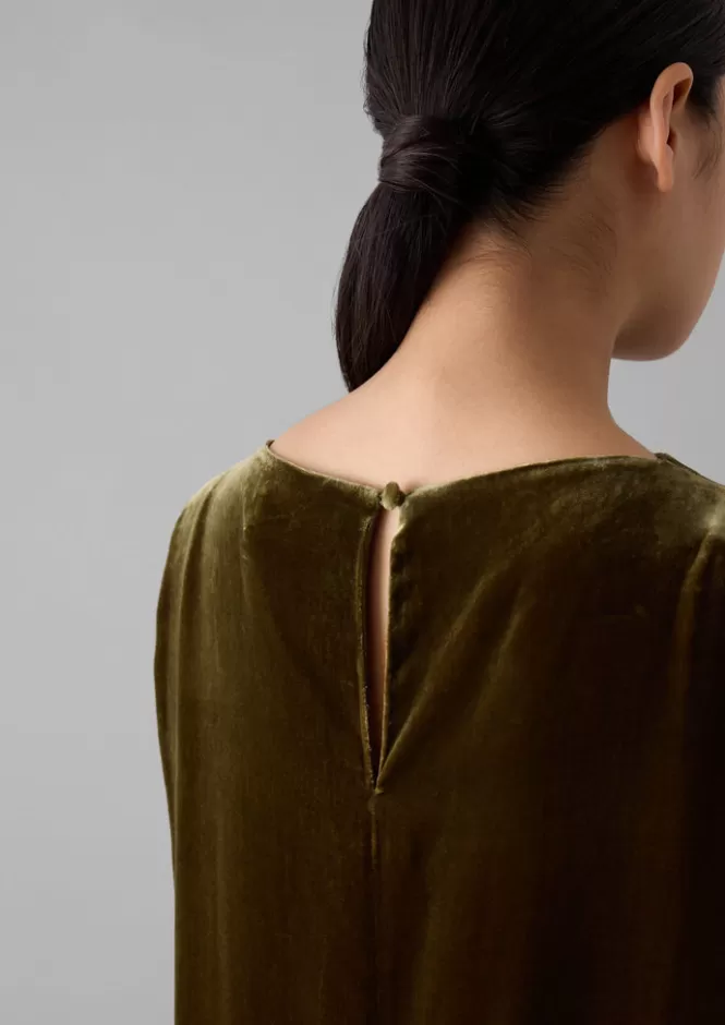 Abito in Velluto Seta Fluido per Donna - Elegante Vestito da Sera con Rifiniture Lusse | Moda Autunno/Inverno