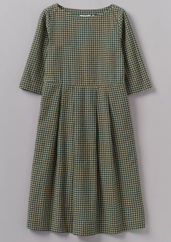 Abito Donna in Seersucker di Cotone Gingham - Fresco e Confortevole per l'Estate, Stile Casual con Motivo a Quadri