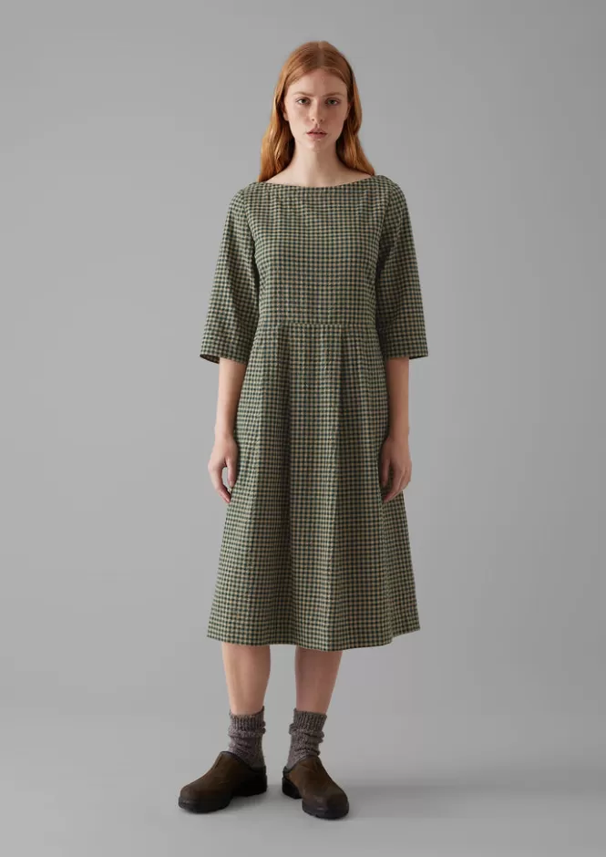 Abito Donna in Seersucker di Cotone Gingham - Fresco e Confortevole per l'Estate, Stile Casual con Motivo a Quadri