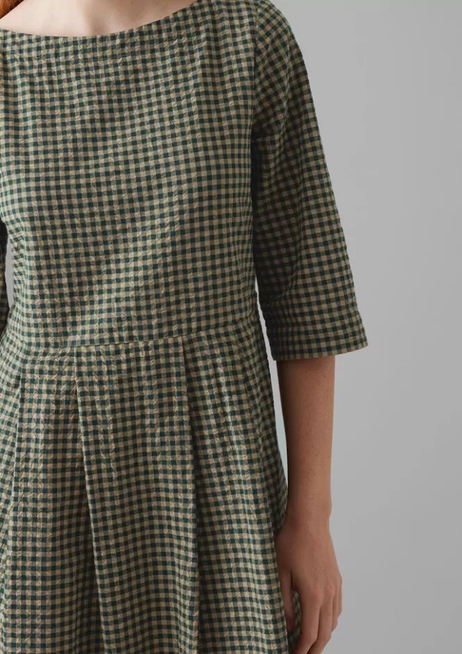 Abito Donna in Seersucker di Cotone Gingham - Fresco e Confortevole per l'Estate, Stile Casual con Motivo a Quadri