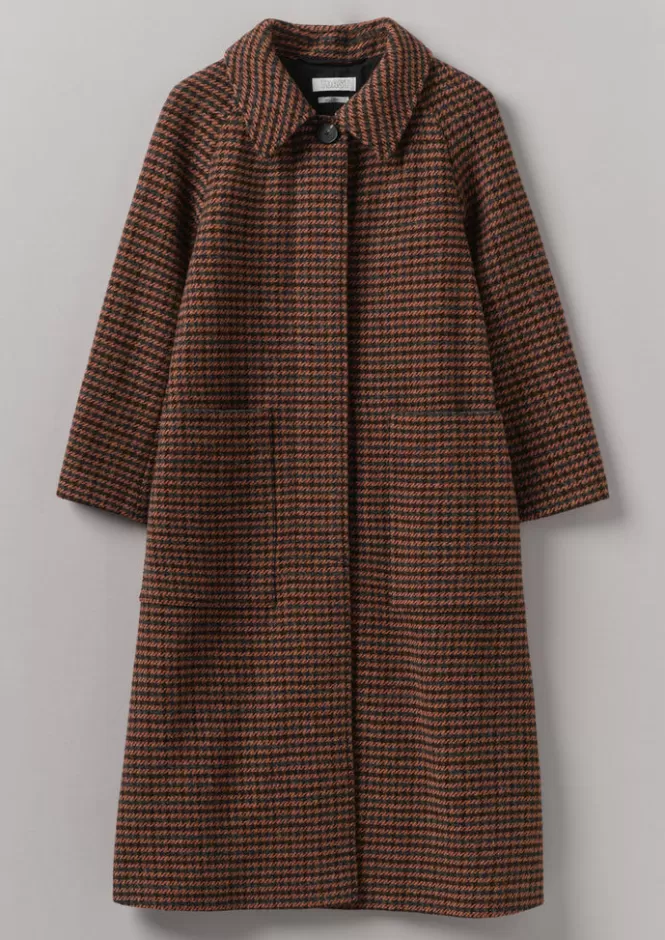 Giacca Elegante in Lana Houndstooth Frankie con Maniche Raglan - Cappotti Primavera Autunno per Donna, Prezzo Accessibile e Stile Classico