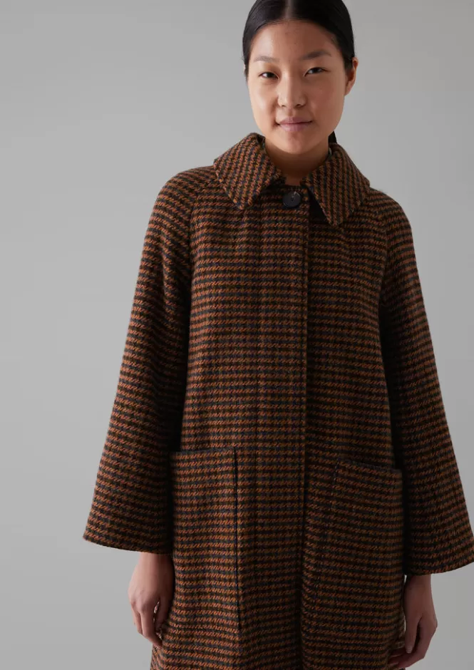 Giacca Elegante in Lana Houndstooth Frankie con Maniche Raglan - Cappotti Primavera Autunno per Donna, Prezzo Accessibile e Stile Classico