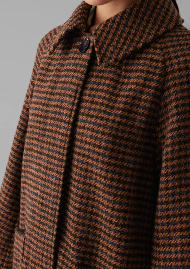 Giacca Elegante in Lana Houndstooth Frankie con Maniche Raglan - Cappotti Primavera Autunno per Donna, Prezzo Accessibile e Stile Classico