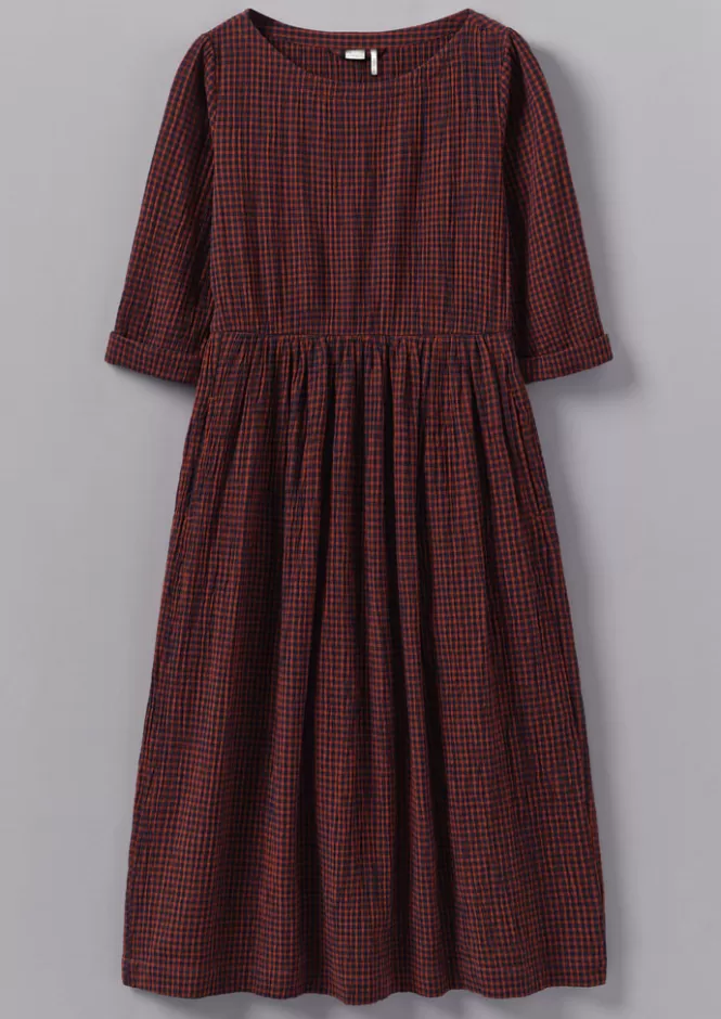 Freya Abito Estivo in Gingham di Cotone Crespato - Abiti Casual per Casa Donna | Vestiti Confortevoli con Stile Chic, Estate 2024