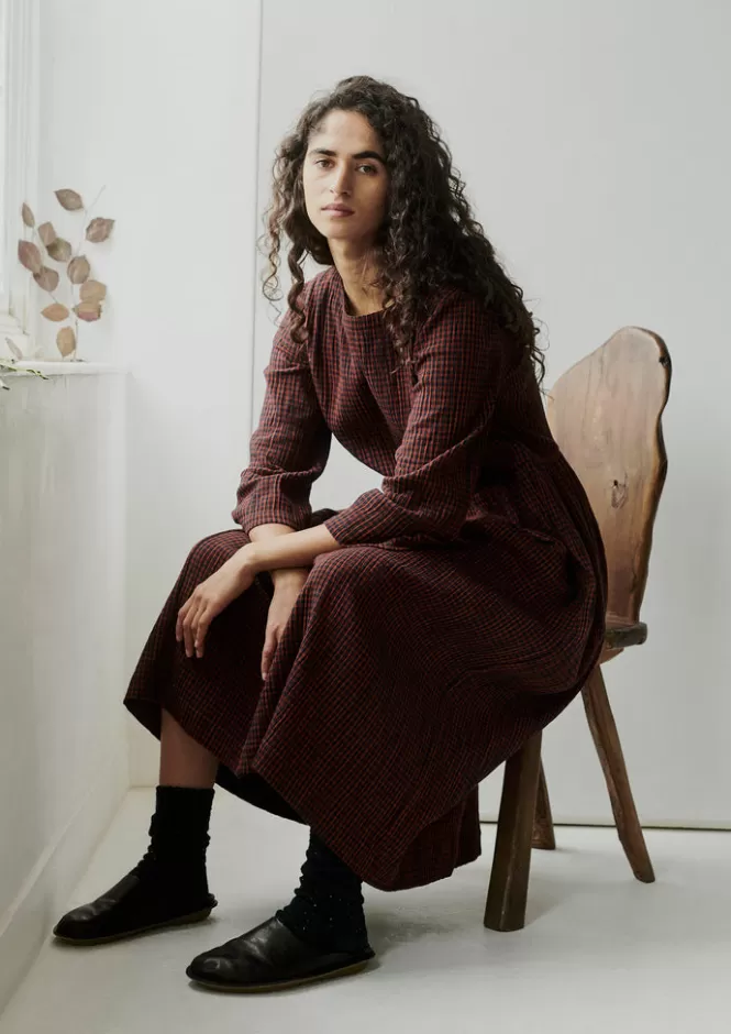 Freya Abito Estivo in Gingham di Cotone Crespato - Abiti Casual per Casa Donna | Vestiti Confortevoli con Stile Chic, Estate 2024