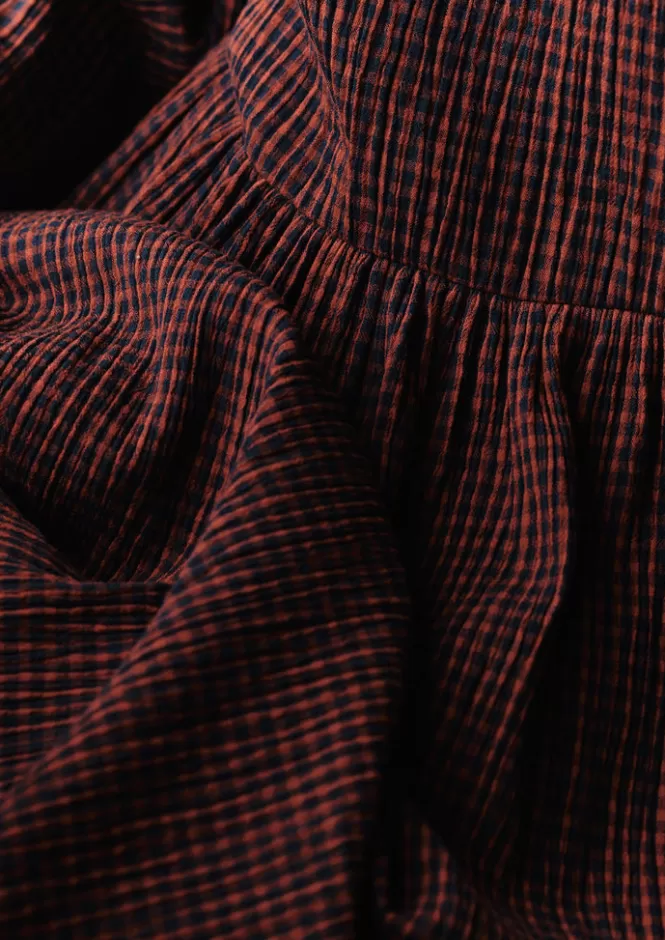 Freya Abito Estivo in Gingham di Cotone Crespato - Abiti Casual per Casa Donna | Vestiti Confortevoli con Stile Chic, Estate 2024