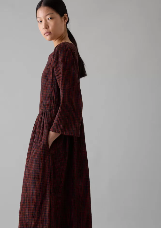 Freya Abito Estivo in Gingham di Cotone Crespato - Abiti Casual per Casa Donna | Vestiti Confortevoli con Stile Chic, Estate 2024