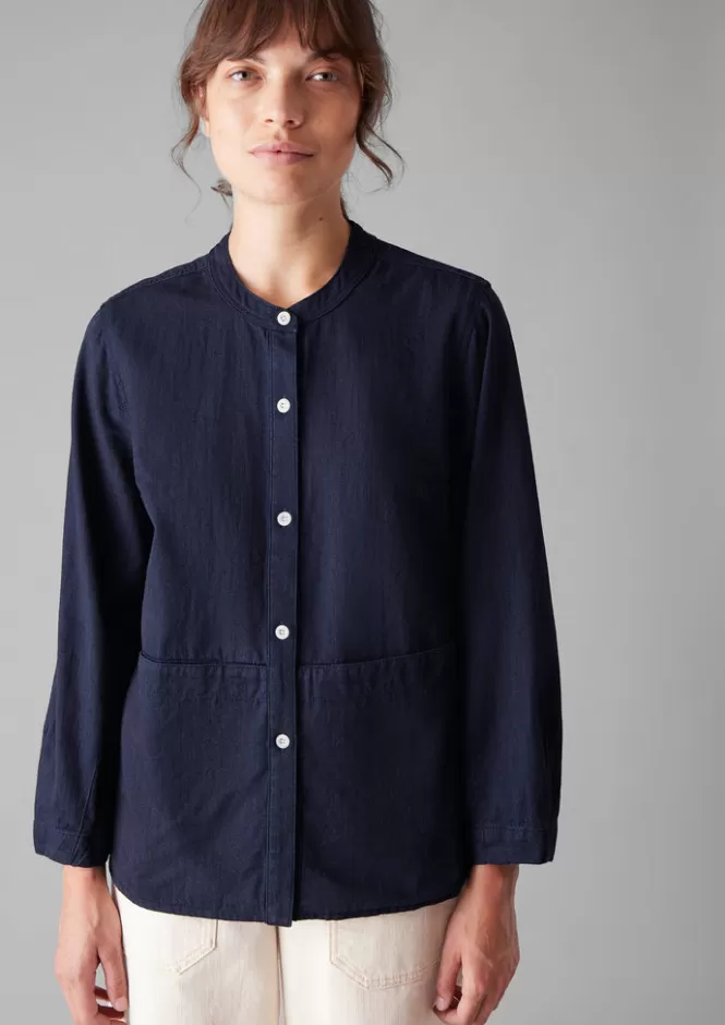 Camicia Casual Elegante con Tascone Frontale in Tessuto Twill Ultra Morbido - Abito da Lavoro Femminile Confortevole e Stilosa