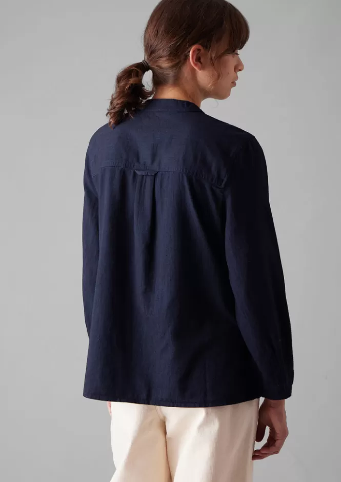 Camicia Casual Elegante con Tascone Frontale in Tessuto Twill Ultra Morbido - Abito da Lavoro Femminile Confortevole e Stilosa