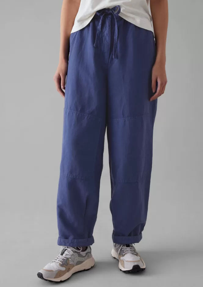 Pantaloni Donna in Misto Cotone Lino e Tela - Tinto a Pigmento Naturale | Vestibilità Morbida e Design Casual per Estate 2024