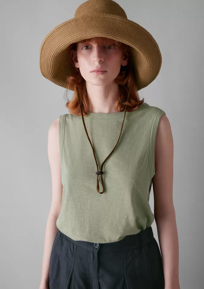 Canottiera Donna in Cotone Biologico Tinto a Mano - Comfort Naturale e Stile Casual | Maglieria Eco-Friendly per L'Estate | Abbinate con Jeans o Gonne Leggere | Aderente Morbida per Look Informali | Abbigliamento Intimo e Casual