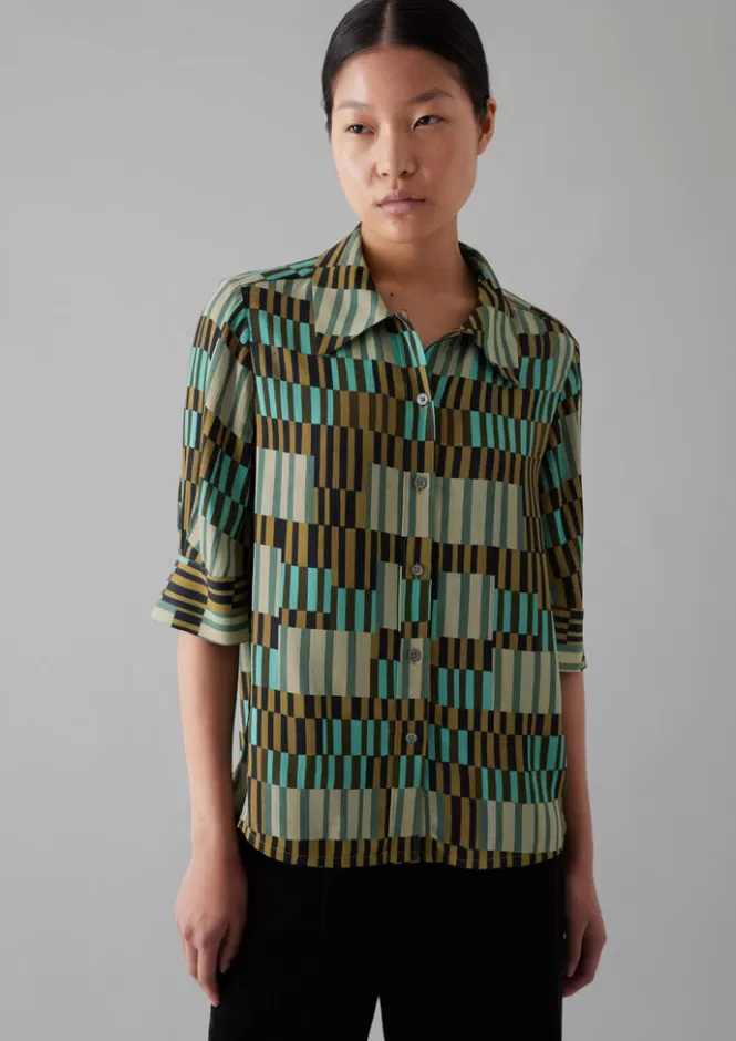 Gia Camicia Donna con Stampa Quadri Irregolare - Top Confortevole e Stile Unico, Disponibile Online | Perfetto Abbinamento con T-Shirt e Altri Capispalla