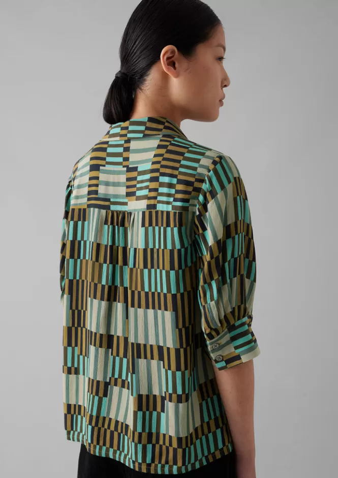 Gia Camicia Donna con Stampa Quadri Irregolare - Top Confortevole e Stile Unico, Disponibile Online | Perfetto Abbinamento con T-Shirt e Altri Capispalla